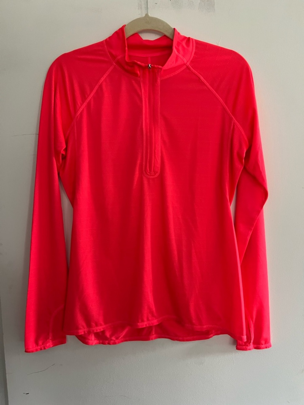 Athleta bright pink quarter zip athletic long sleeve